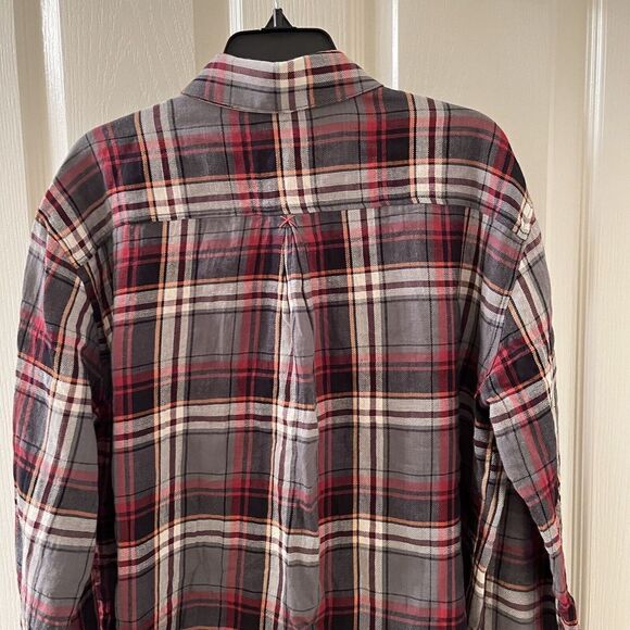 Elizabeth and James Jeweled Studded Flannel Button Up Top Blouse Womens Size 2 - Picture 12 of 14